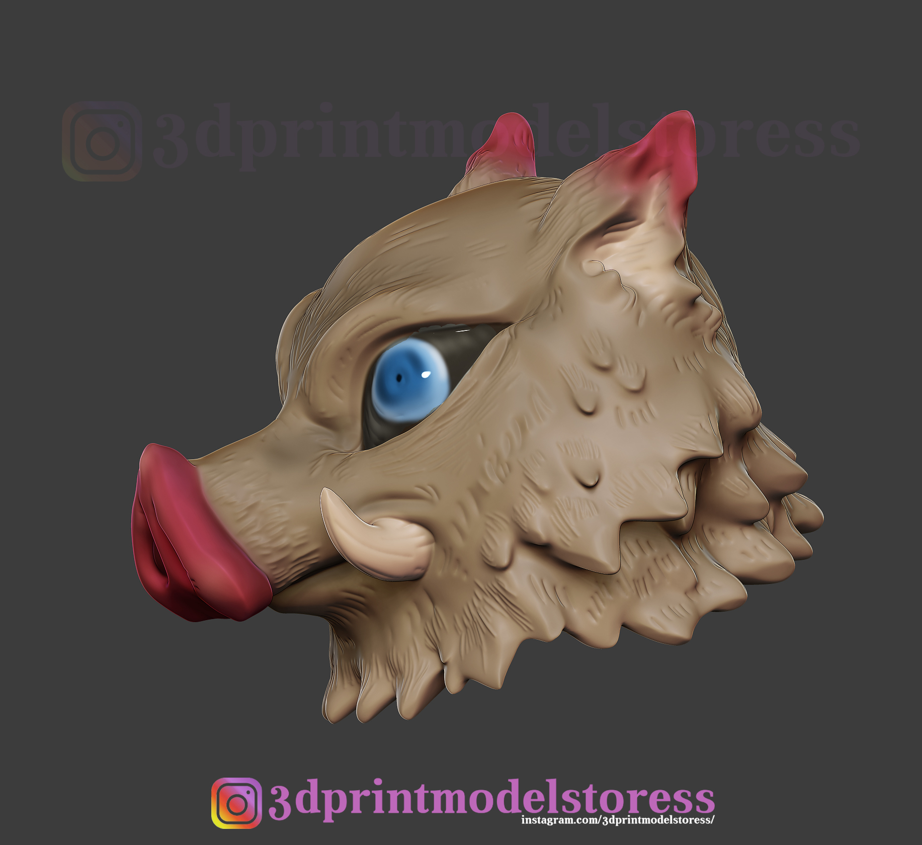 3D file Demon Slayer Inosuke Mask Kimetsu no Yaiba Cosplay Helmet・Model